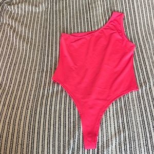 Neon pink off shoulder top. Never worn